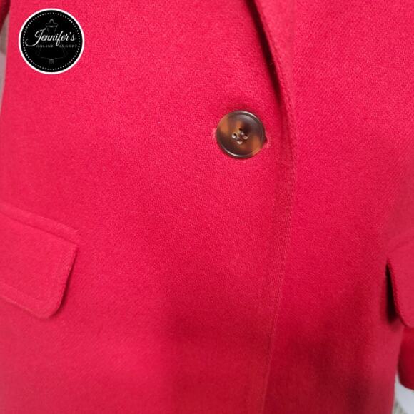 Liz Claiborne Liz Sport Vintage Petite Red 100% Laine Wool Blazer Size 8P - Picture 5 of 12